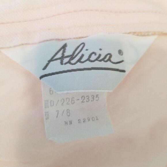 Alicia 7 8 Pink Floral Lace Fairy Tale Princess Dress Vintage USA Victorian Rege - Picture 3 of 11